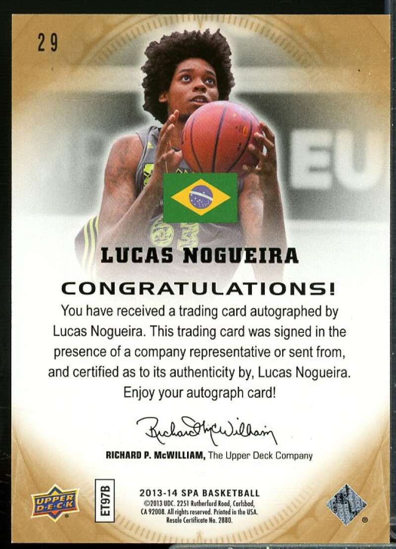 Lucas Nogueira C Rookie Card 2013-14 SP Authentic Autographs #29  Image 2