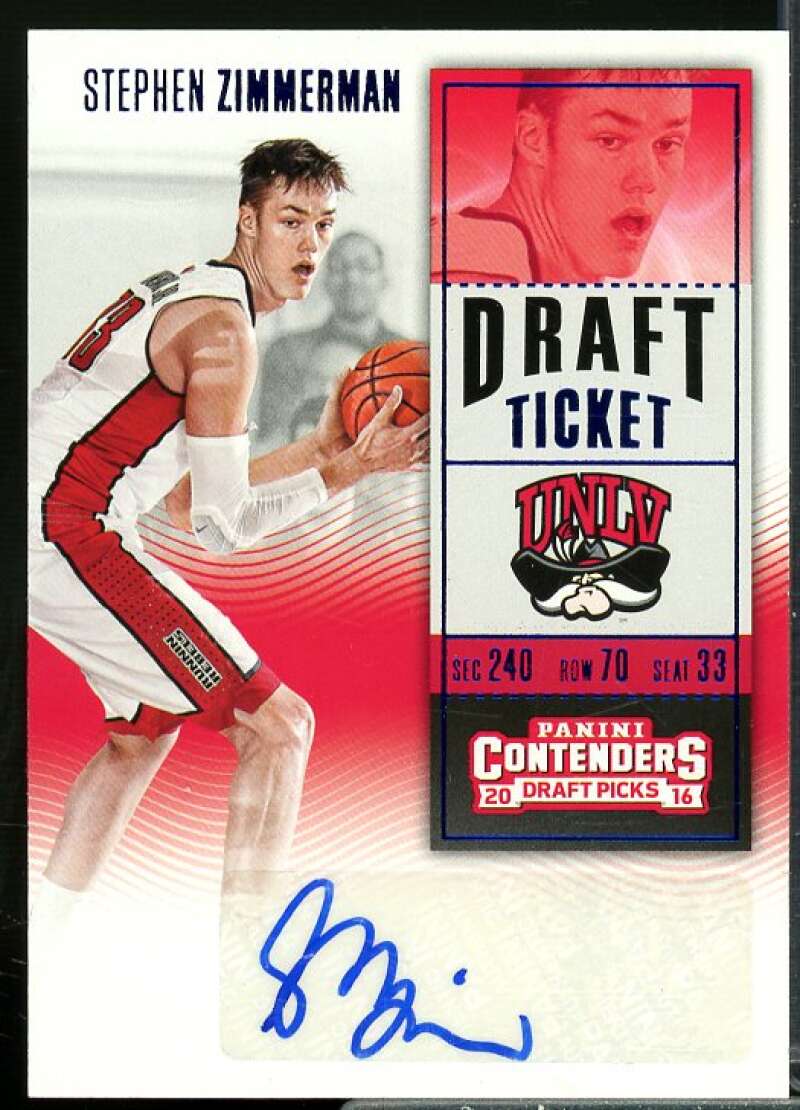 Stephen Zimmerman AU 2016-17 Panini Contenders Draft Pick Draft Blue Foil #119A  Image 1