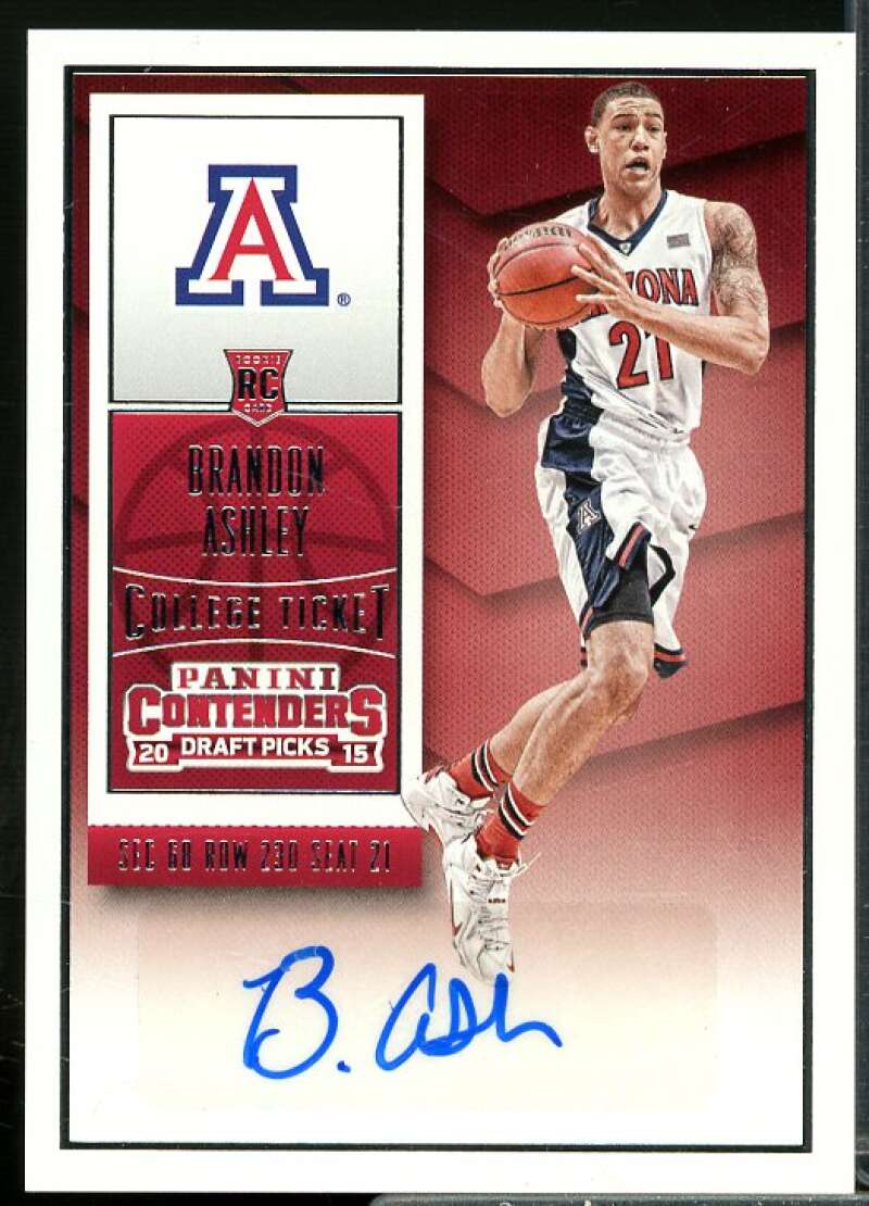 Brandon Ashley AU/Hands on ball 2015-16 Panini Contenders Draft Picks #106B  Image 1