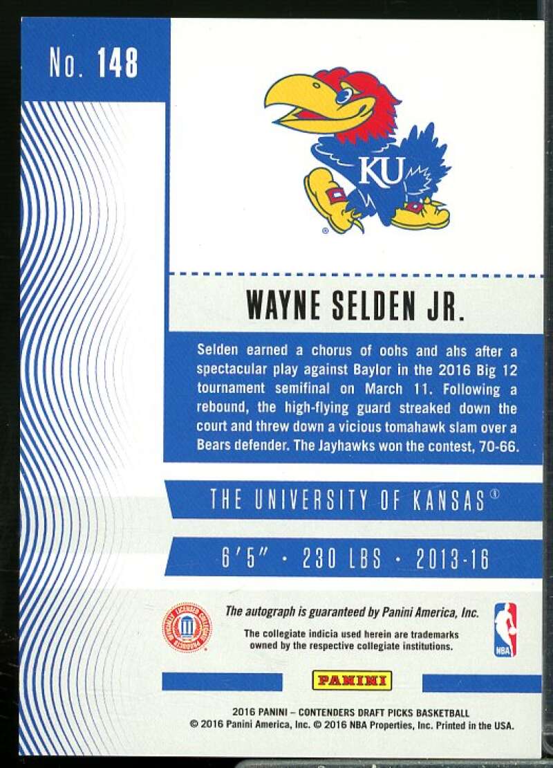 Wayne Selden Jr. AU/White jersey 2016-17 Panini Contenders Draft Picks #148A  Image 2