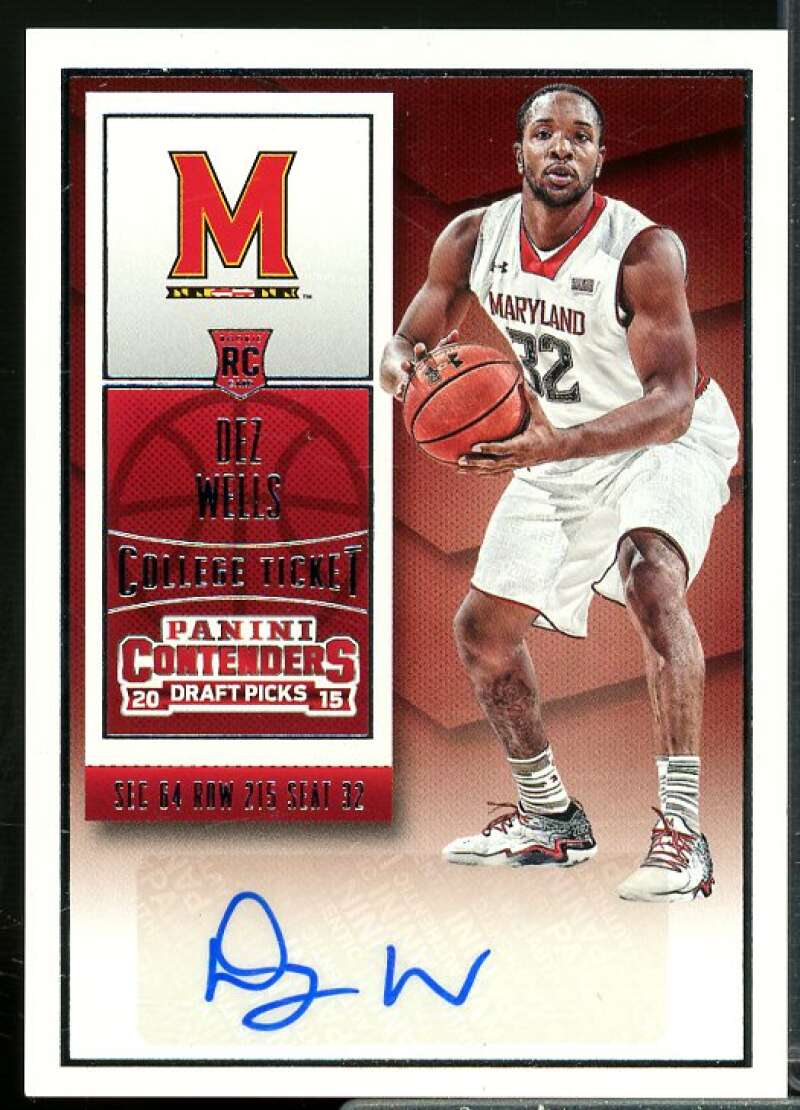 Dez Wells AU Rookie Card 2015-16 Panini Contenders Draft Picks #156  Image 1