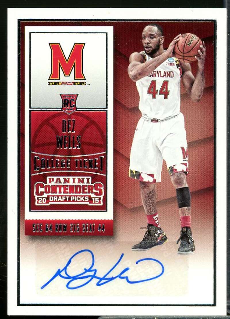 Dez Wells AU Rookie Card 2015-16 Panini Contenders Draft Picks #191  Image 1