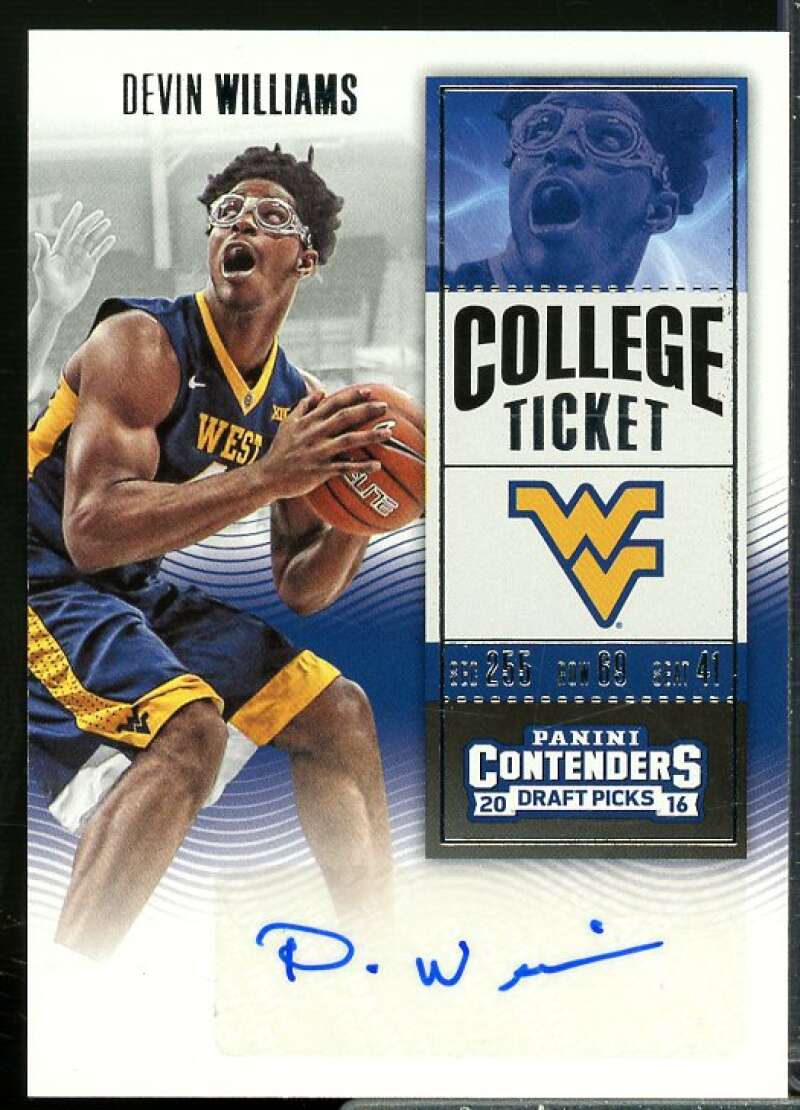 Devin Williams AU Rookie Card 2016-17 Panini Contenders Draft Picks #162  Image 1