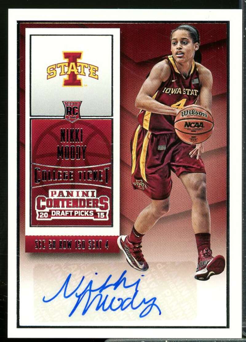 Nikki Moody AU Rookie Card 2015-16 Panini Contenders Draft Picks #194  Image 1