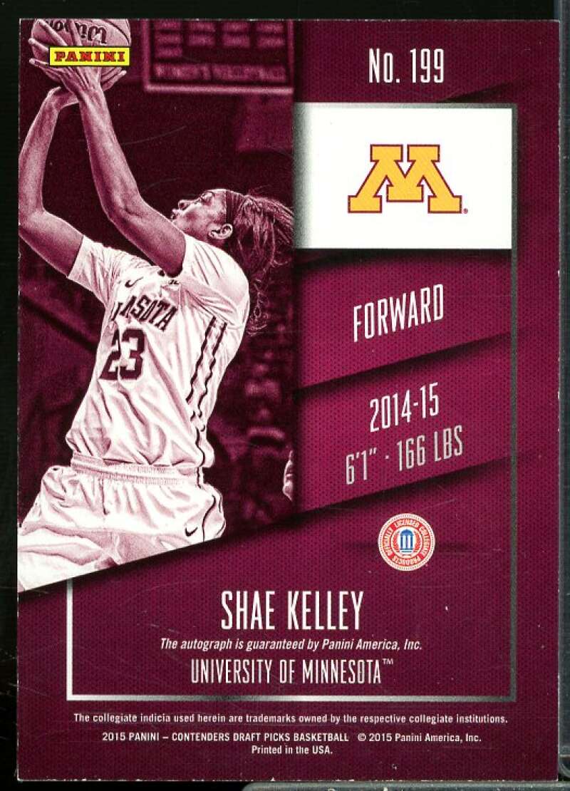 Shae Kelley AU Rookie Card 2015-16 Panini Contenders Draft Picks #199  Image 2