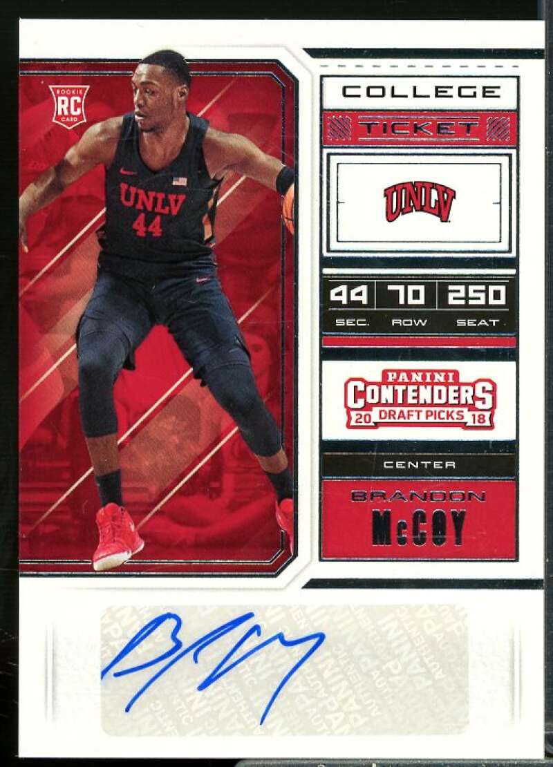 Brandon McCoy AU Rookie Card 2018-19 Panini Contenders Draft Picks #78  Image 1