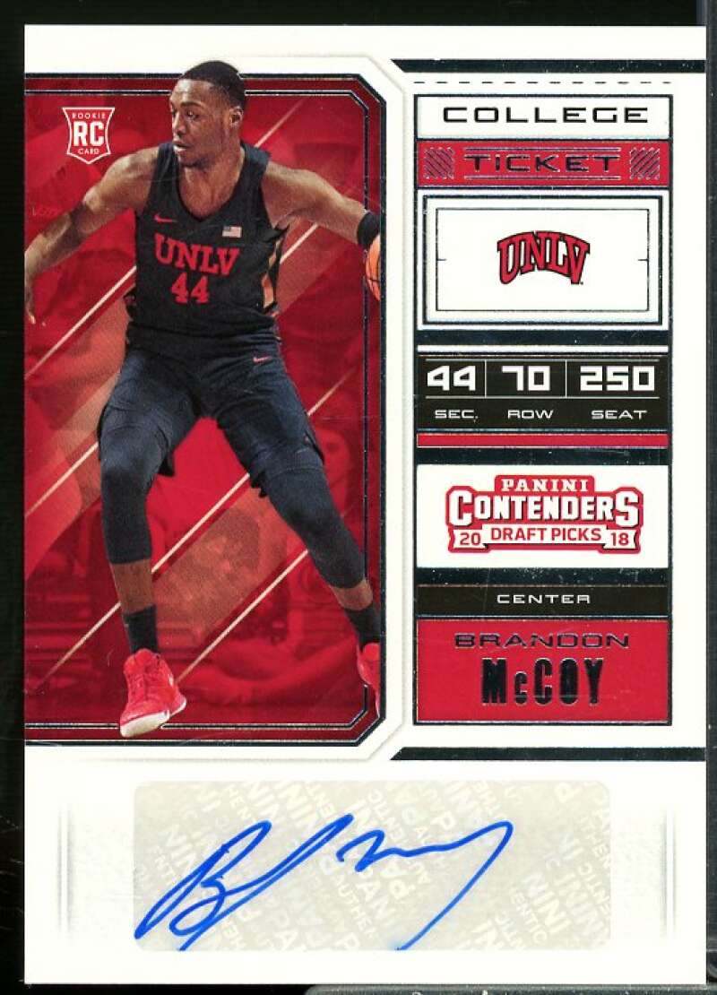 Brandon McCoy AU Rookie Card 2018-19 Panini Contenders Draft Picks #78  Image 1