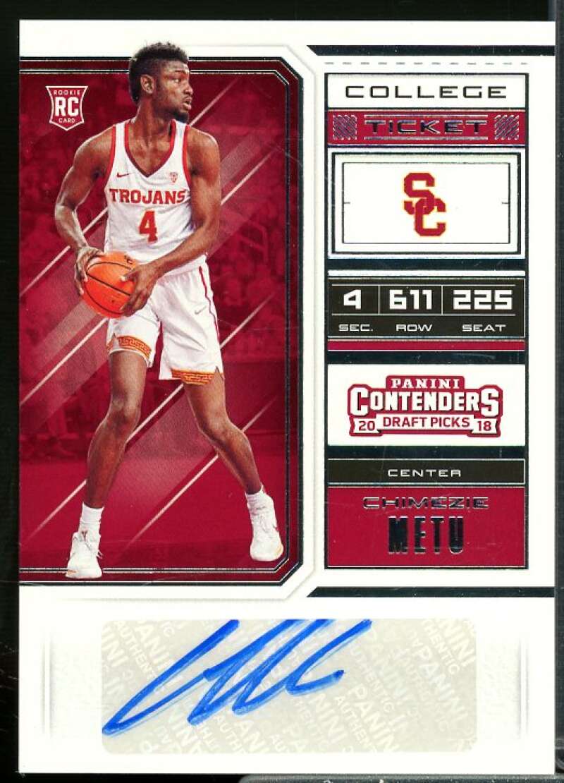 Chimezie Metu AU Rookie Card 2018-19 Panini Contenders Draft Picks #80  Image 1