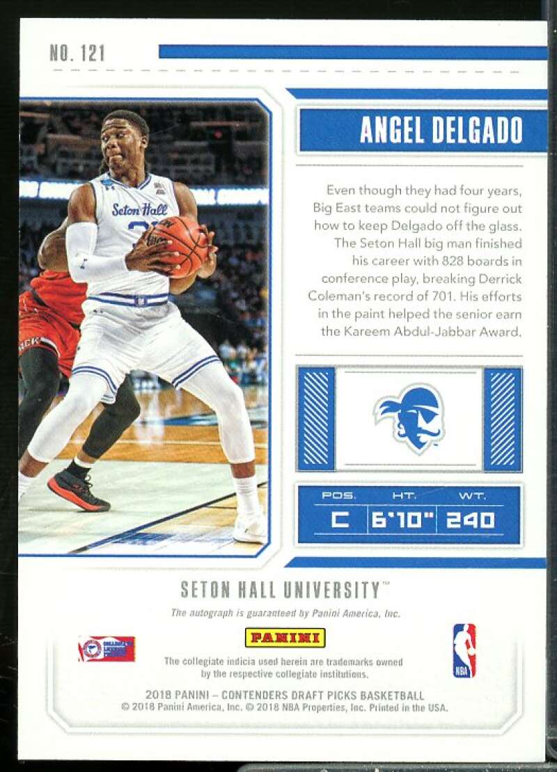 Angel Delgado AU Rookie Card 2018-19 Panini Contenders Draft Picks #121  Image 2