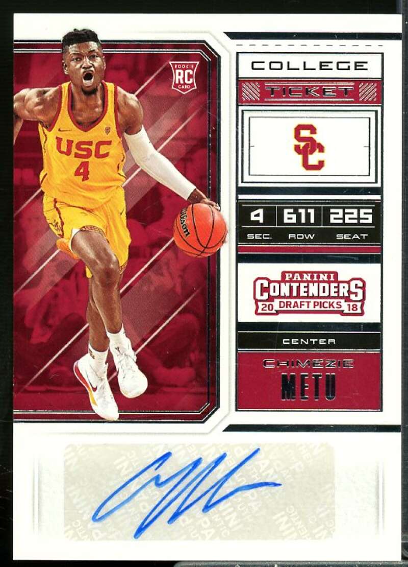 Chimezie Metu AU Rookie 2018-19 Panini Contenders Draft Picks Variations #80  Image 1