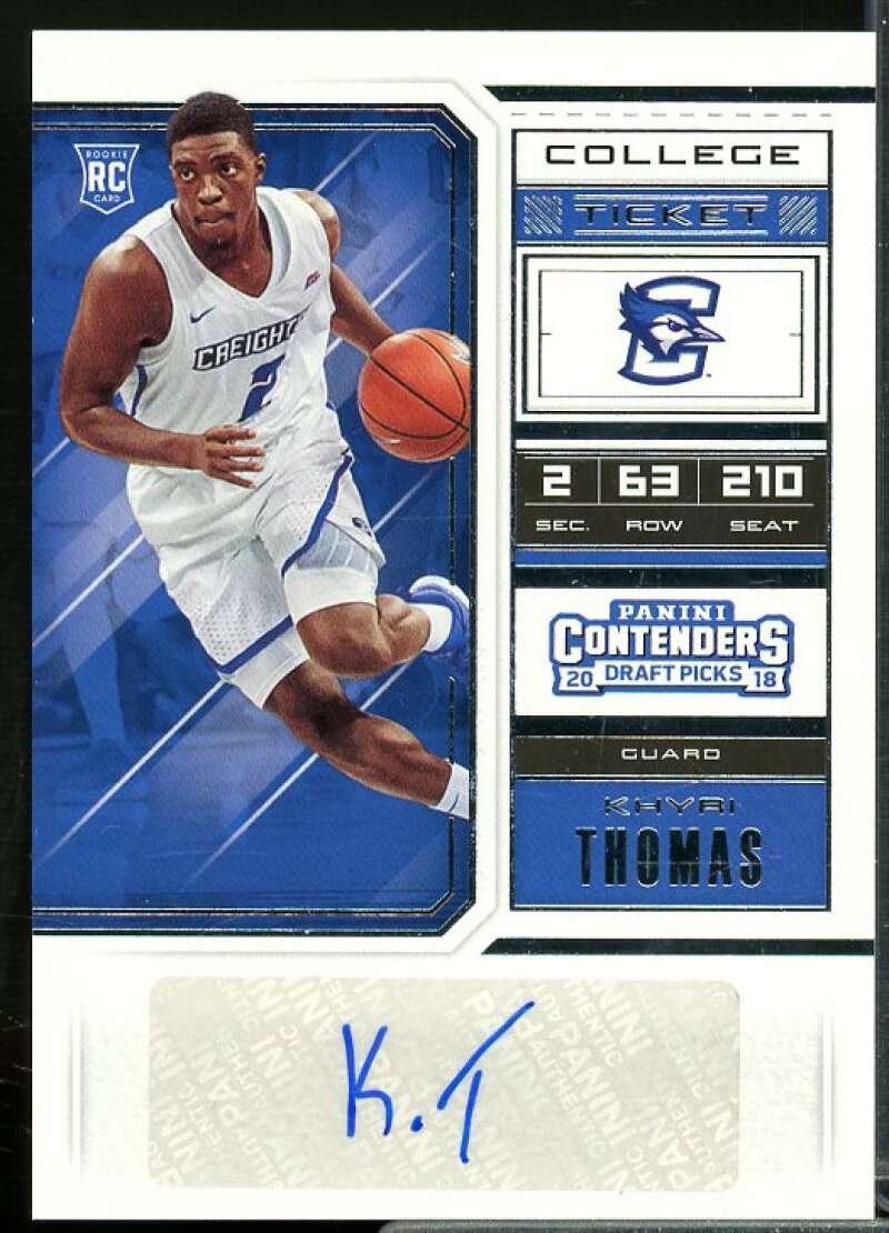 Khyri Thomas AU Rookie Card 2018-19 Panini Contenders Draft Picks #66  Image 1