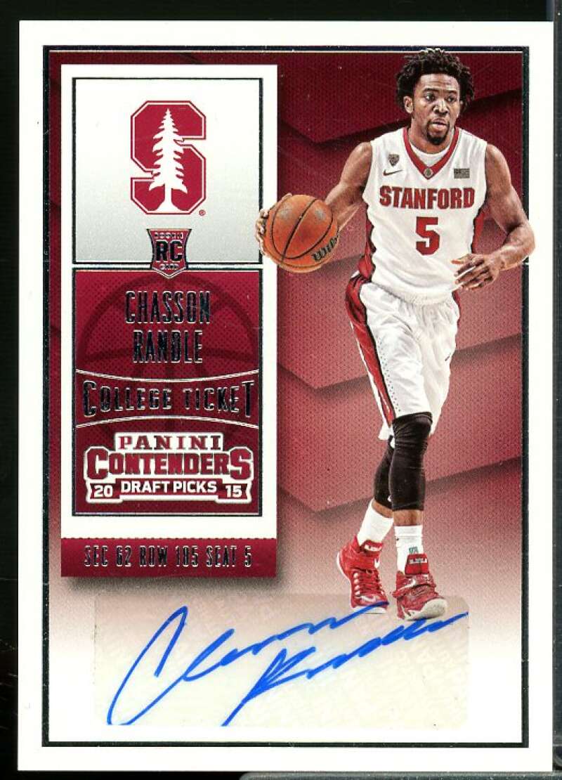 Chasson Randle AU Rookie Card 2015-16 Panini Contenders Draft Picks #158  Image 1