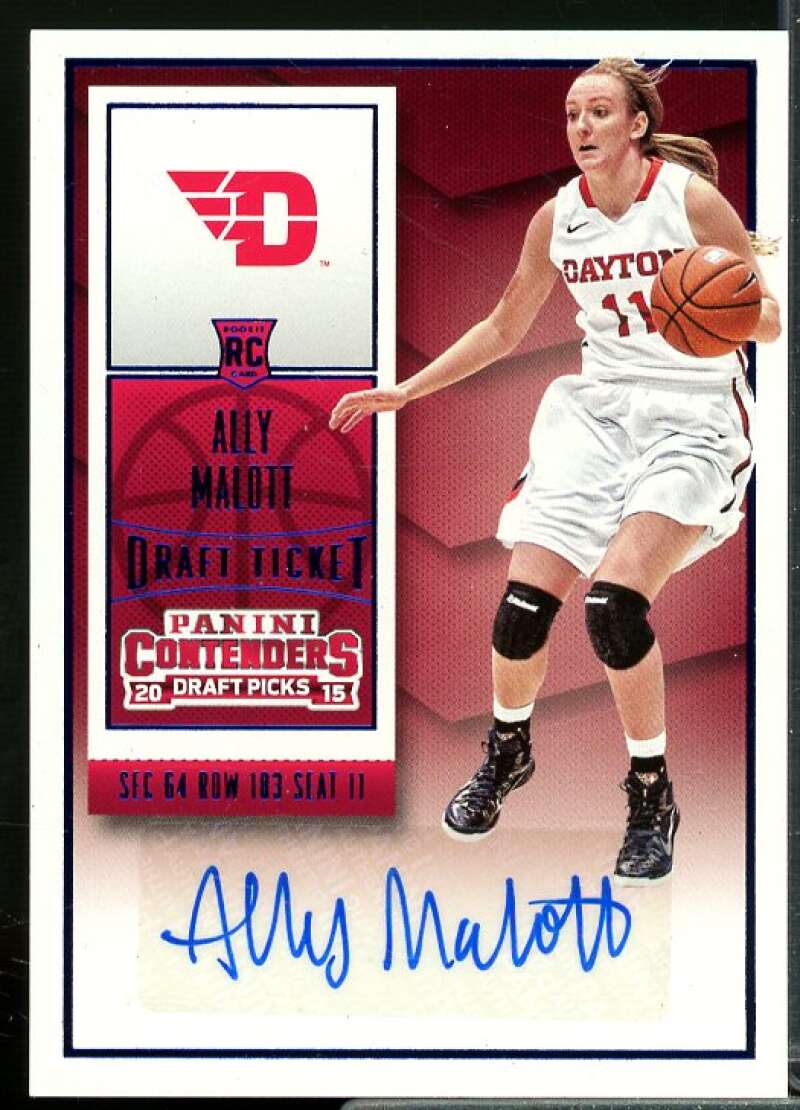 Ally Malott AU 2015-16 Panini Contenders Draft Pick Draft Ticket Blue Foil #171  Image 1