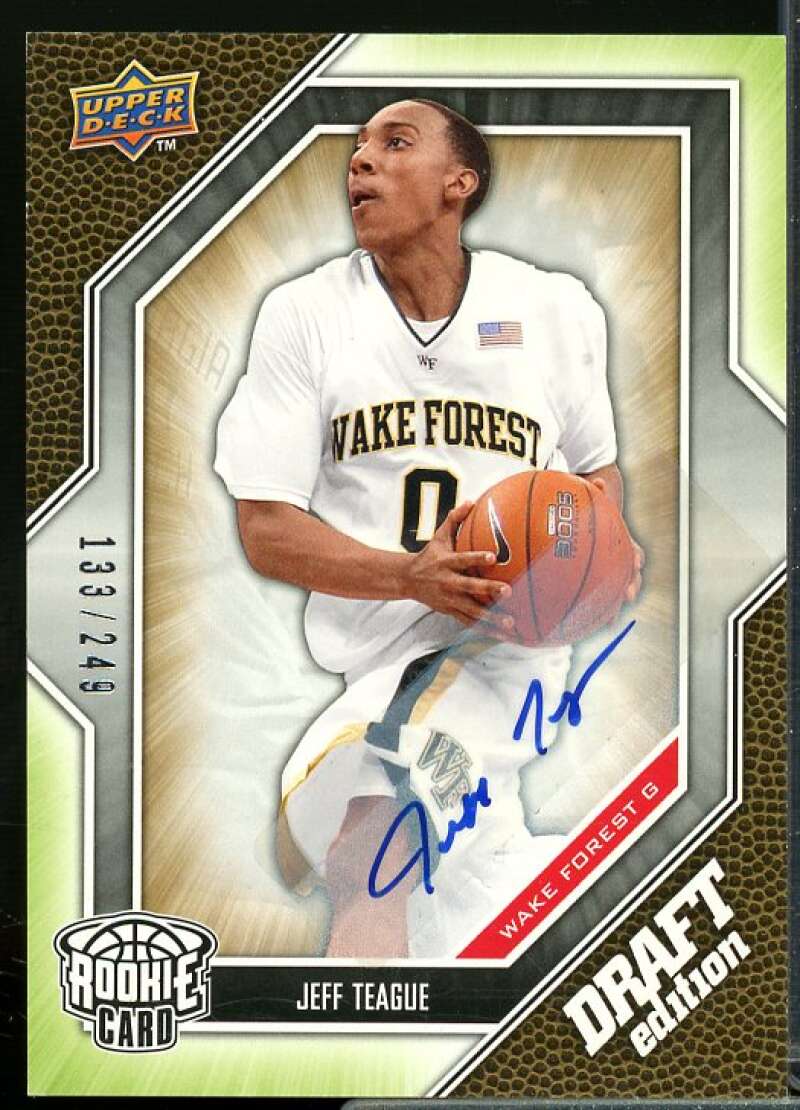 Jeff Teague/249 Rookie 2009-10 Upper Deck Draft Edition Autographs Green #51  Image 1