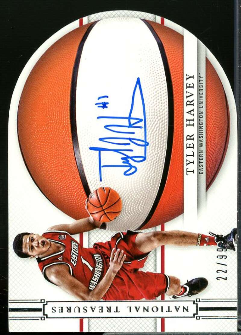 Tyler Harvey 2015 National Treasures Collegiate Multisport Signature Cut #32  Image 1