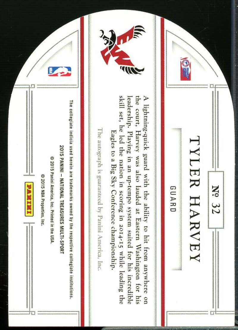 Tyler Harvey 2015 National Treasures Collegiate Multisport Signature Cut #32  Image 2