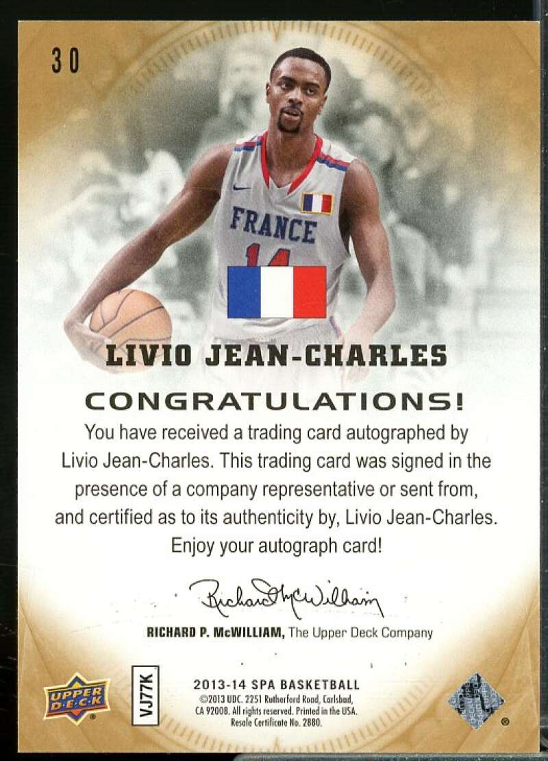 Livio Jean-Charles C Rookie Card 2013-14 SP Authentic Autographs #30  Image 2