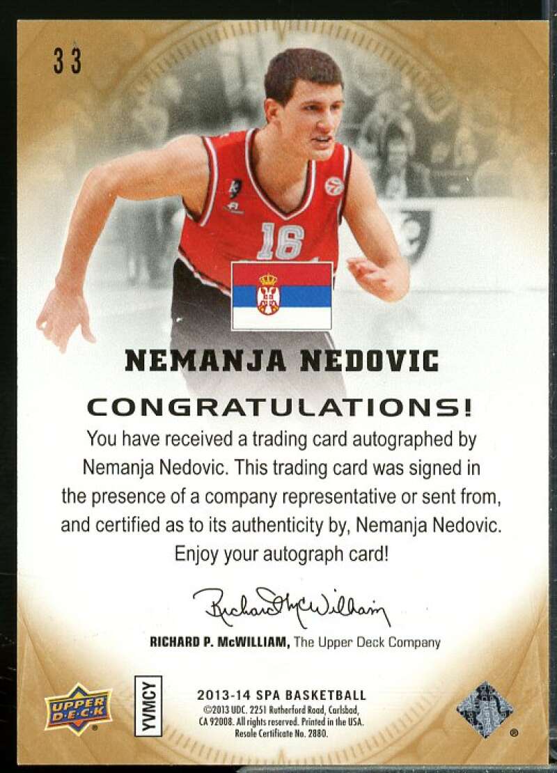 Nemanja Nedovic C Rookie Card 2013-14 SP Authentic Autographs #33  Image 2