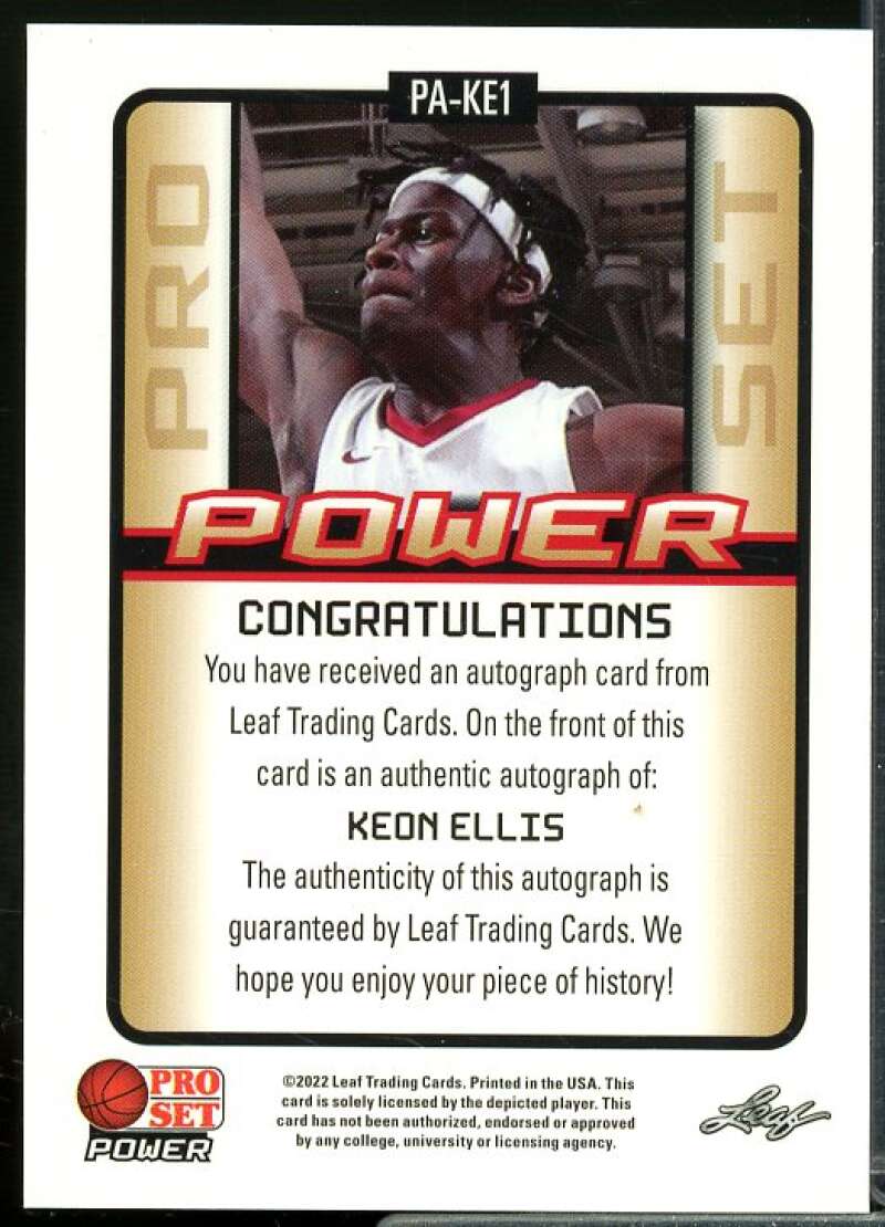 Keon Ellis Rookie Card 2021-22 Leaf Pro Set Power Portrait Bronze #PAKE1  Image 2