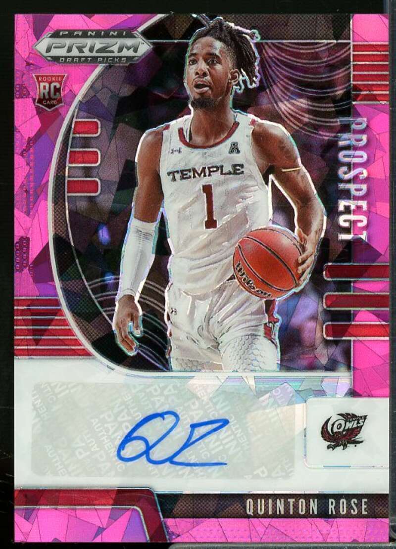 Quinton Rose 2020-21 Panini Prizm Draft Picks Prospect Autographs Pink Ice #39  Image 1