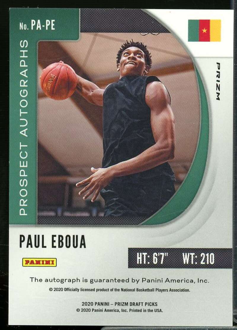 Paul Eboua 2020-21 Panini Prizm Draft Picks Prospect Autographs Fast Break #53  Image 2