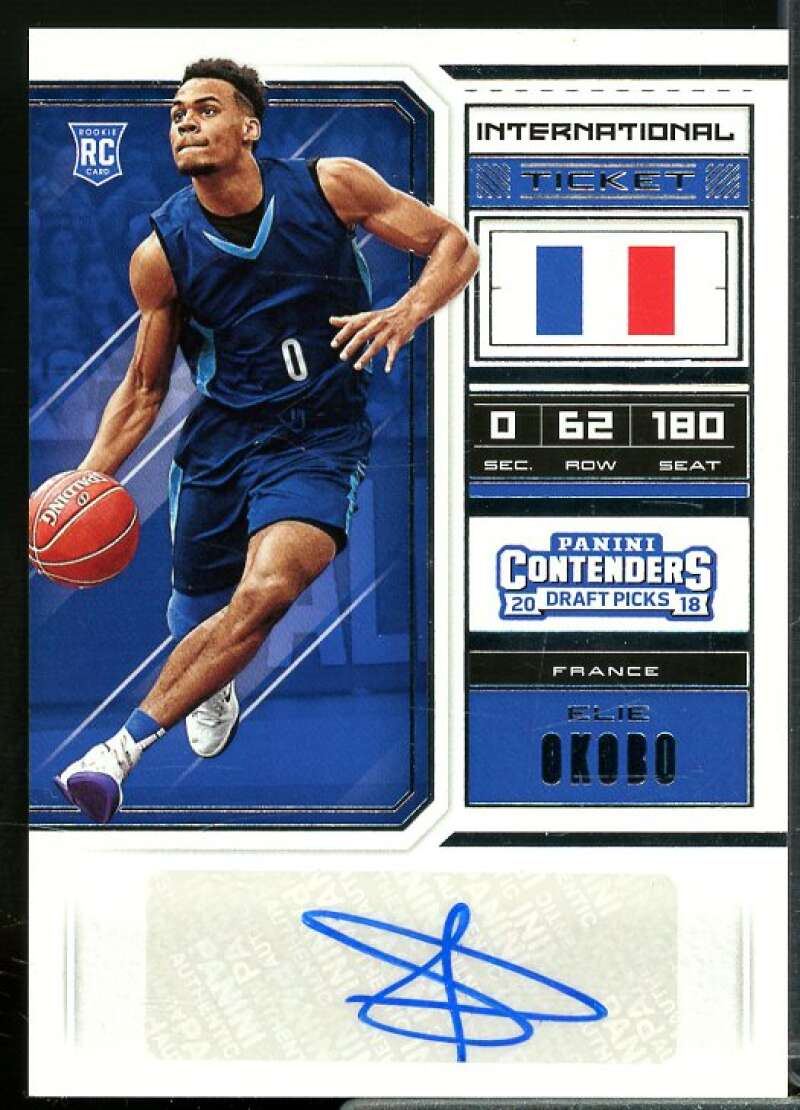 Elie Okobo AU Rookie Card 2018-19 Panini Contenders Draft Picks #129  Image 1