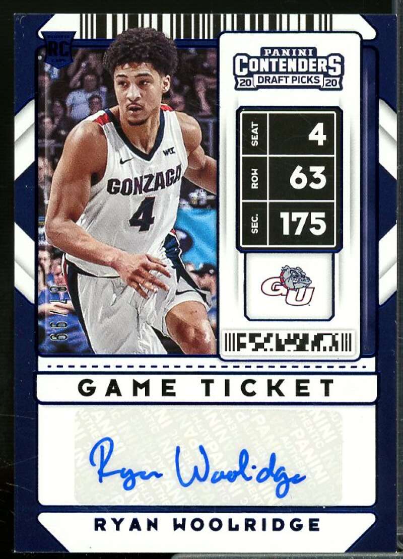 Ryan Woolridge AU 2020-21 Panini Contenders Draft Picks Game Ticket Blue #126  Image 1