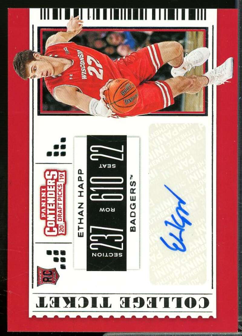 Ethan Happ AU Rookie Card 2019-20 Panini Contenders Draft Picks #117  Image 1