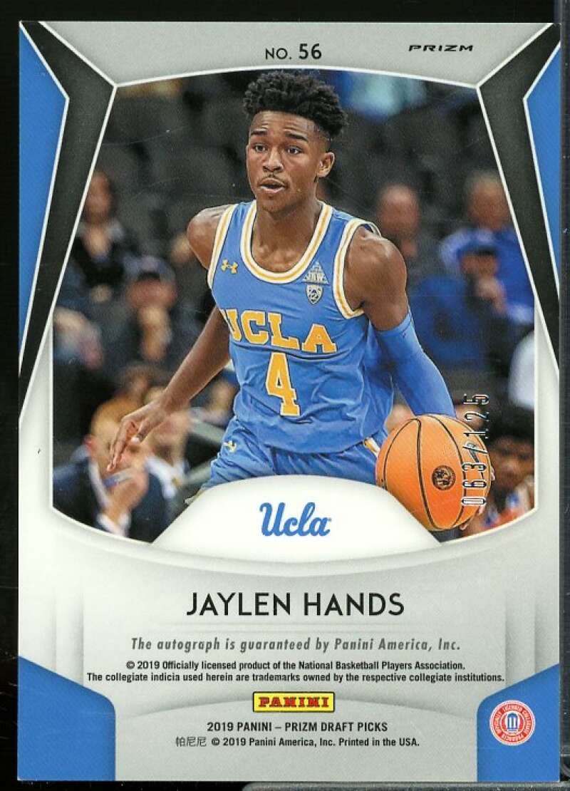 Jaylen Hands/125 2019-20 Panini Prizm Draft Autographs Prizms Neon Orange #56  Image 2