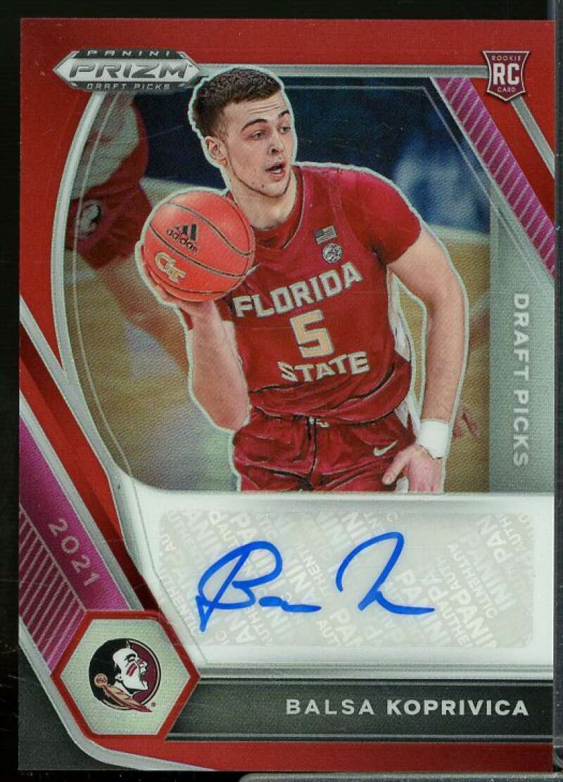 Balsa Koprivica Card 2021-22 Panini Prizm Draft Picks Autographs Prizms Red #48  Image 1