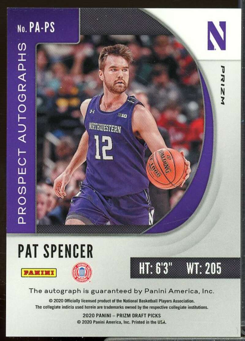 Pat Spencer 2020-21 Panini Prizm Draft Picks Prospect Autographs Red Ice #80  Image 2