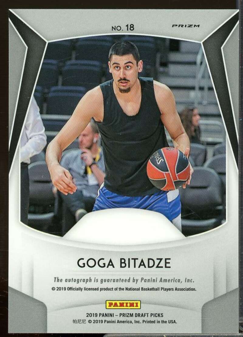 Goga Bitadze Card 2019-20 Panini Prizm Draft Picks Autographs Prizms Silver #18  Image 2