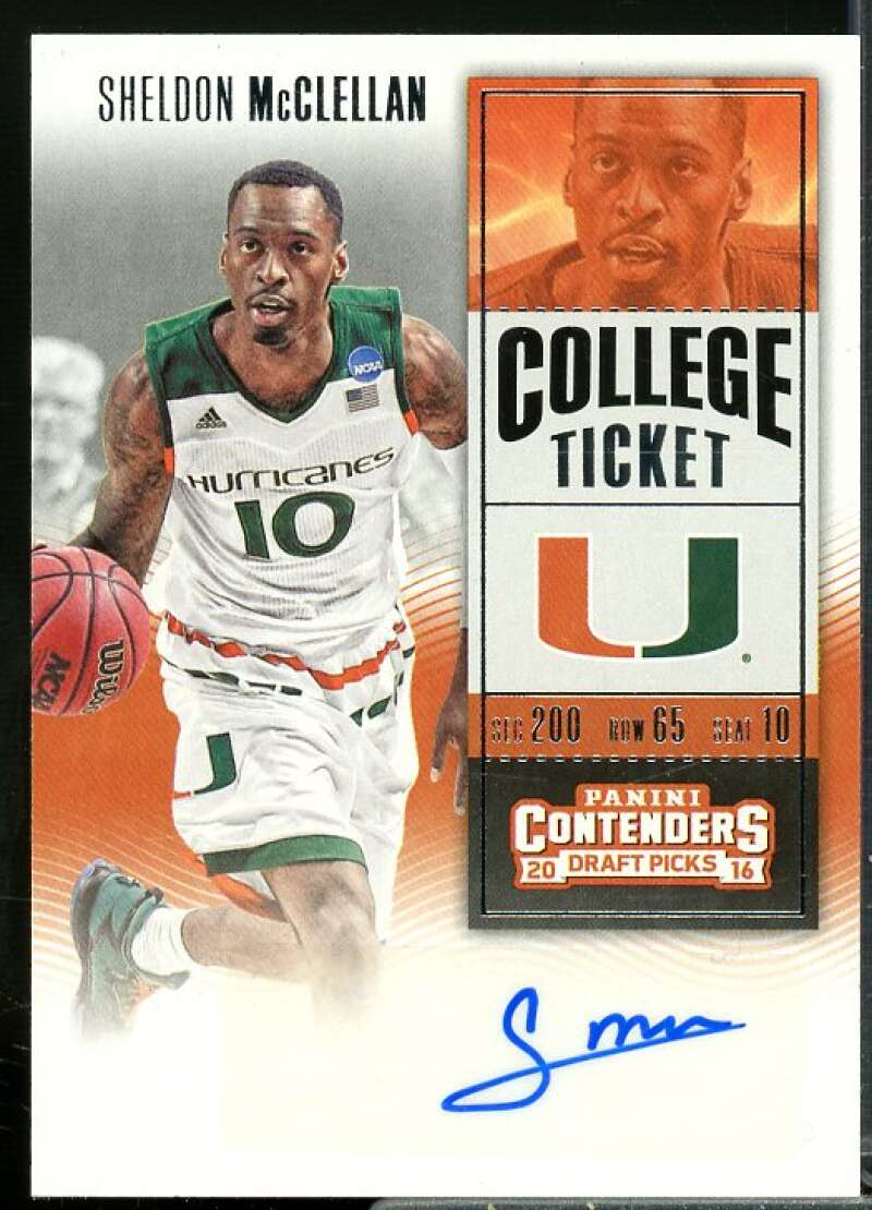 Sheldon McClellan AU Rookie Card 2016-17 Panini Contenders Draft Picks #172  Image 1