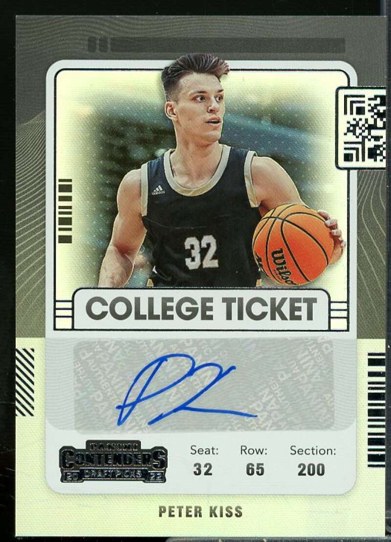 Peter Kiss 2022-23 Chronicles Draft Contenders College Ticket Auto Black #23  Image 1