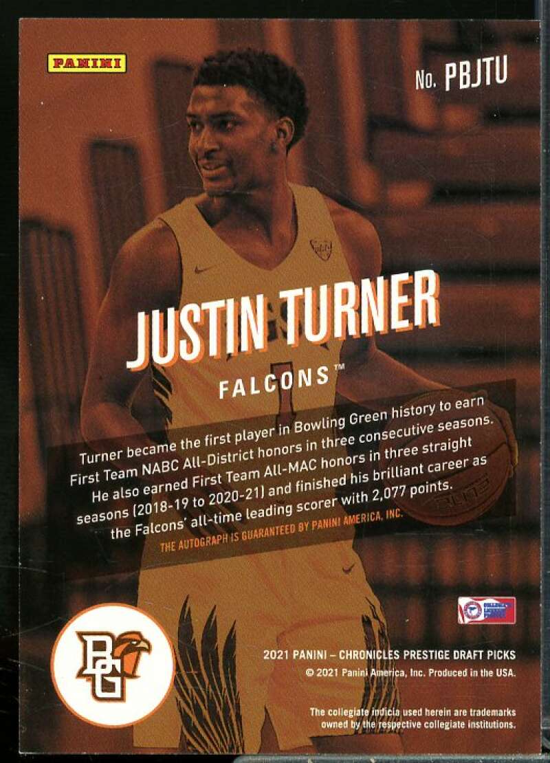 Justin Turner 2021-22 Chronicles Draft Prestige Bonus Shot Signature Orange #27  Image 2