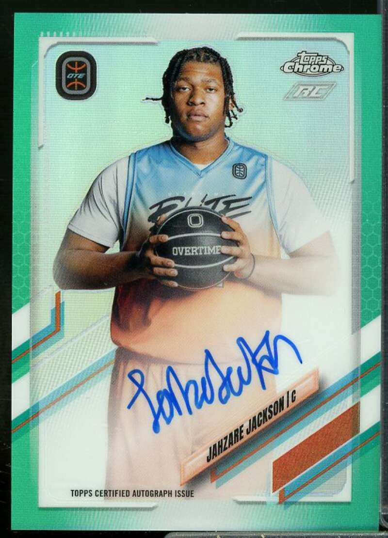 Jahzare Jackson 2021-22 Topps Chrome Overtime Elite Auto Aqua Refractors #CAJJ2  Image 1