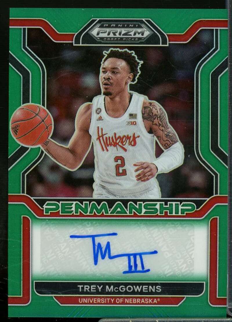 Trey McGowens 2022-23 Panini Prizm Draft Picks College Penmanship Green #50  Image 1