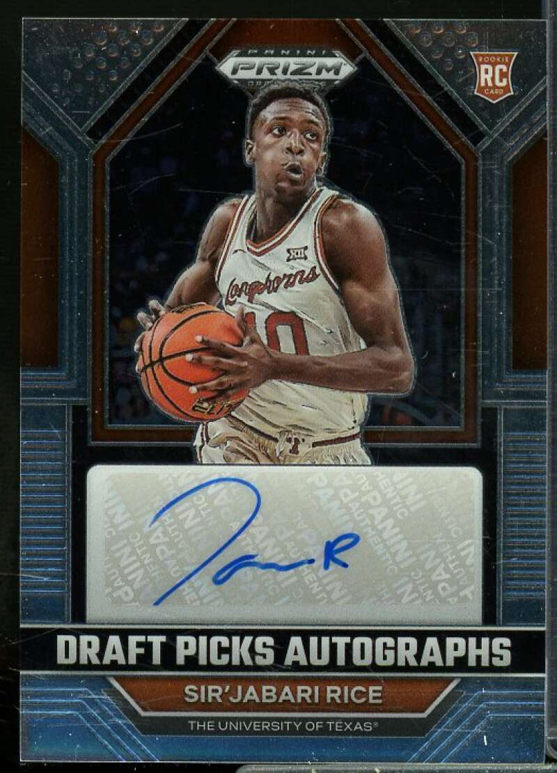 Sir'Jabari Rice Rookie Card 2023-24 Panini Prizm Draft Picks Autographs #45  Image 1