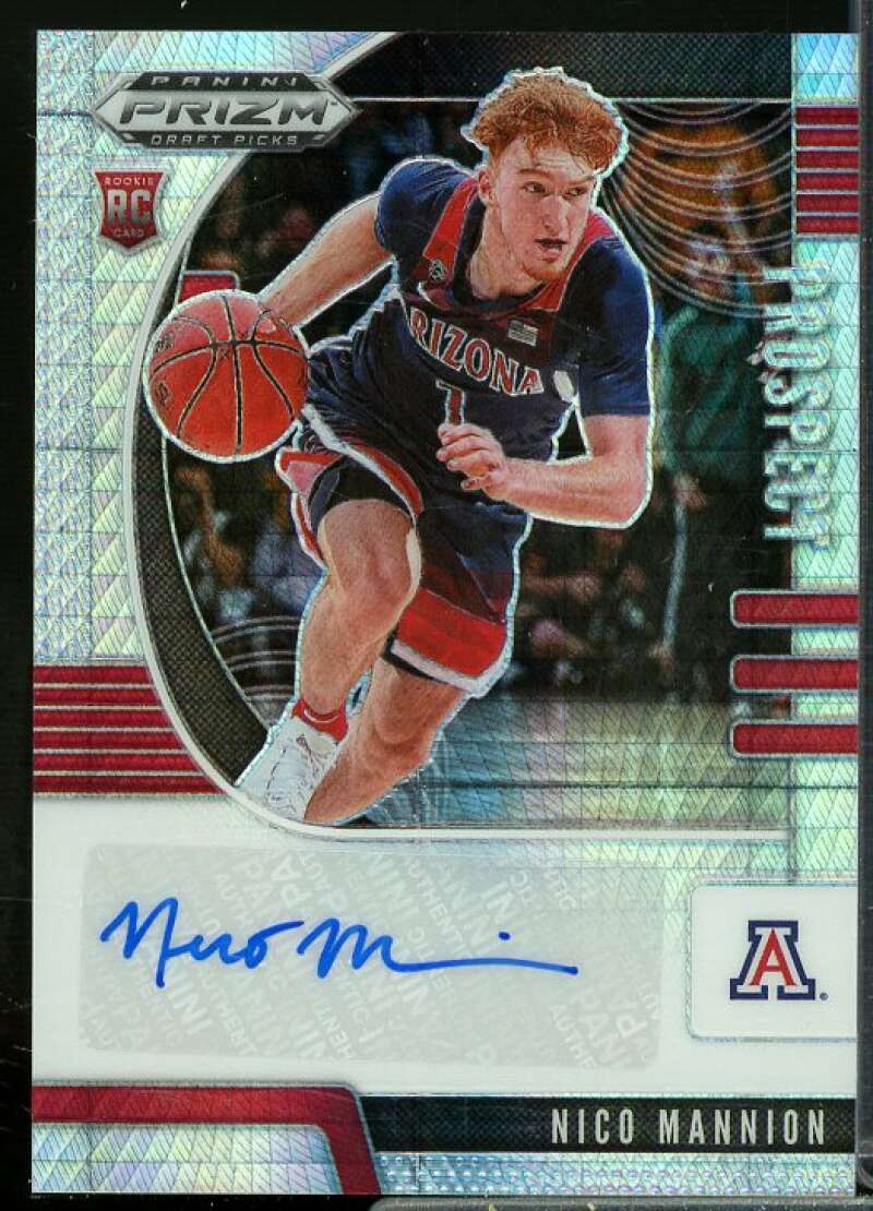 Nico Mannion 2020-21 Panini Prizm Draft Picks Prospect Autographs Hyper #18  Image 1