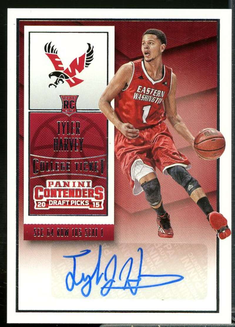 Tyler Harvey AU/Red jersey Rookie 2015-16 Panini Contenders Draft Picks #147A  Image 1