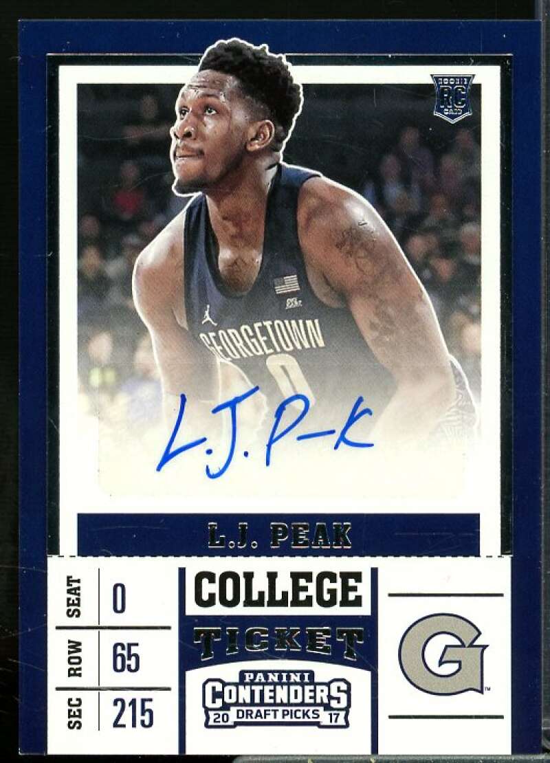 L.J. Peak AU Rookie Card 2017-18 Panini Contenders Draft Picks #101  Image 1