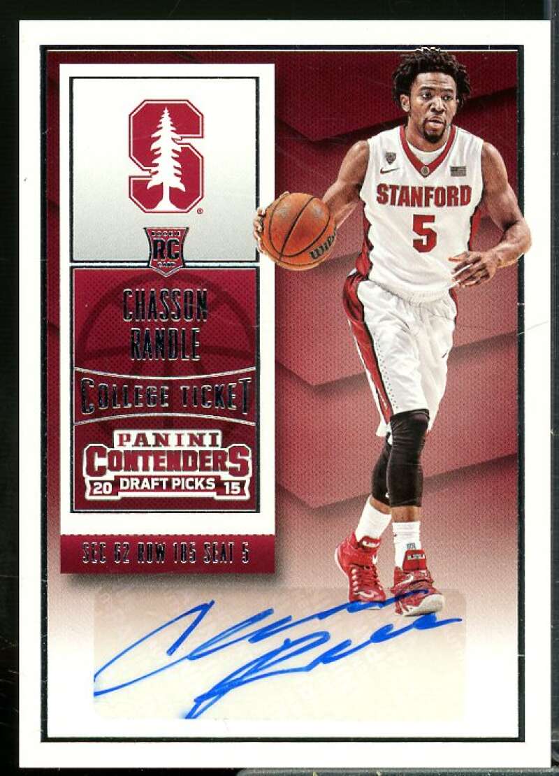 Chasson Randle AU Rookie Card 2015-16 Panini Contenders Draft Picks #158  Image 1