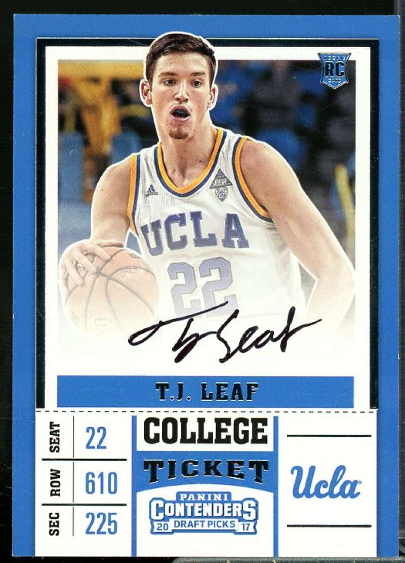 T.J. Leaf AU Rookie Card 2017-18 Panini Contenders Draft Picks #63  Image 1