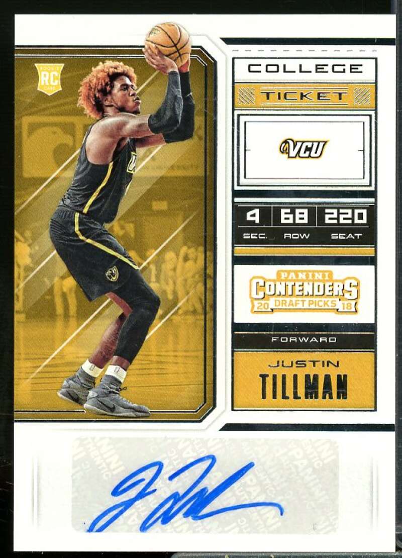 Justin Tillman AU Rookie Card 2018-19 Panini Contenders Draft Picks #109  Image 1