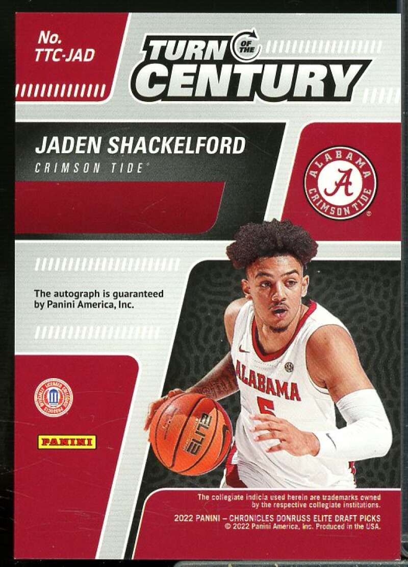 Jaden Shackelford 2022-23 Panini Chronicles Draft Turn of the Century Auto #27  Image 2