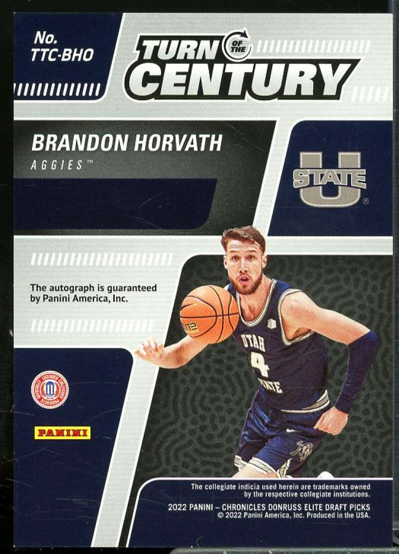 Brandon Horvath 2022-23 Panini Chronicles Draft Turn of the Century Auto #8  Image 2