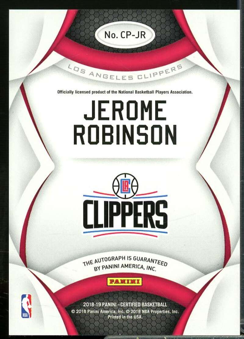 Jerome Robinson Rookie 2018-19 Certified Certified Potential Autographs #13  Image 2