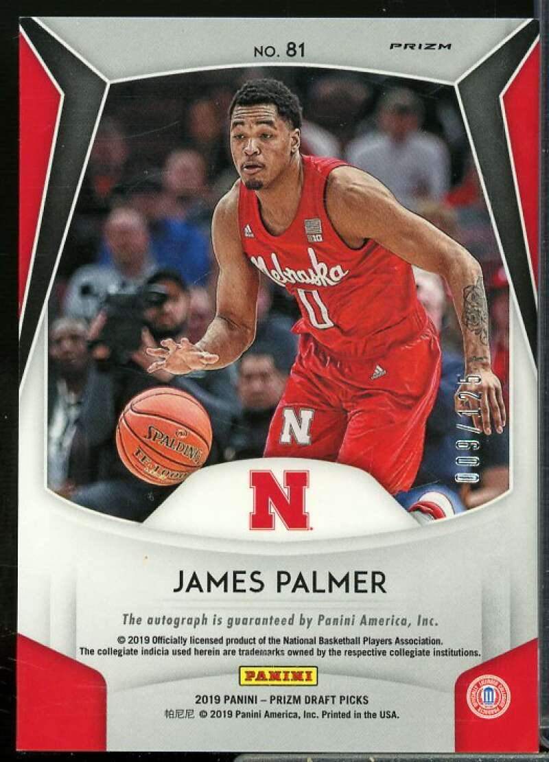 James Palmer/125 2019-20 Panini Prizm Draft Autographs Prizms Neon Orange #81  Image 2