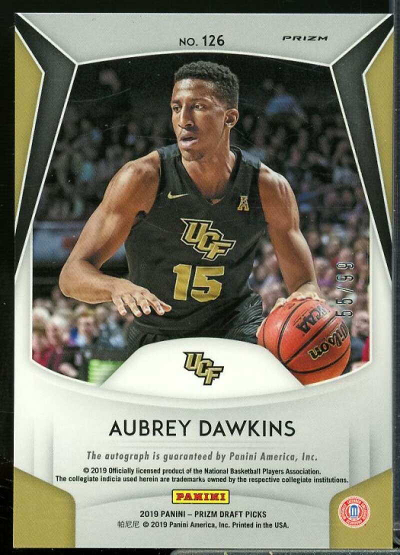 Aubrey Dawkins/99 2019-20 Panini Prizm Draft Autographs Red White Blue #126  Image 2