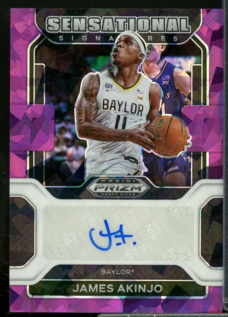 James Akinjo 2022-23 Panini Prizm Draft Sensational Signatures Purple Ice #31  Image 1